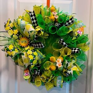 Springtime Lemon front door wreath